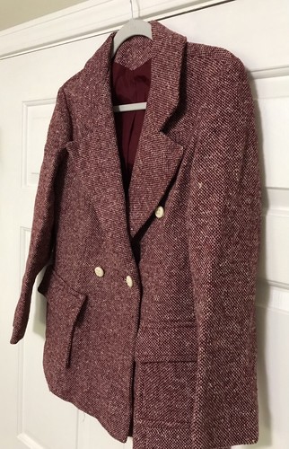 Vtg 70’s Maroon Tweed Pant Suit by Orlando Piluso for Boutique West - Size 12 - Picture 9 of 24