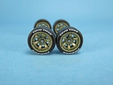 1/64 Wheels 1/64 Wheel and Tire Set Real Riders Rotiform SIX Style Bronze