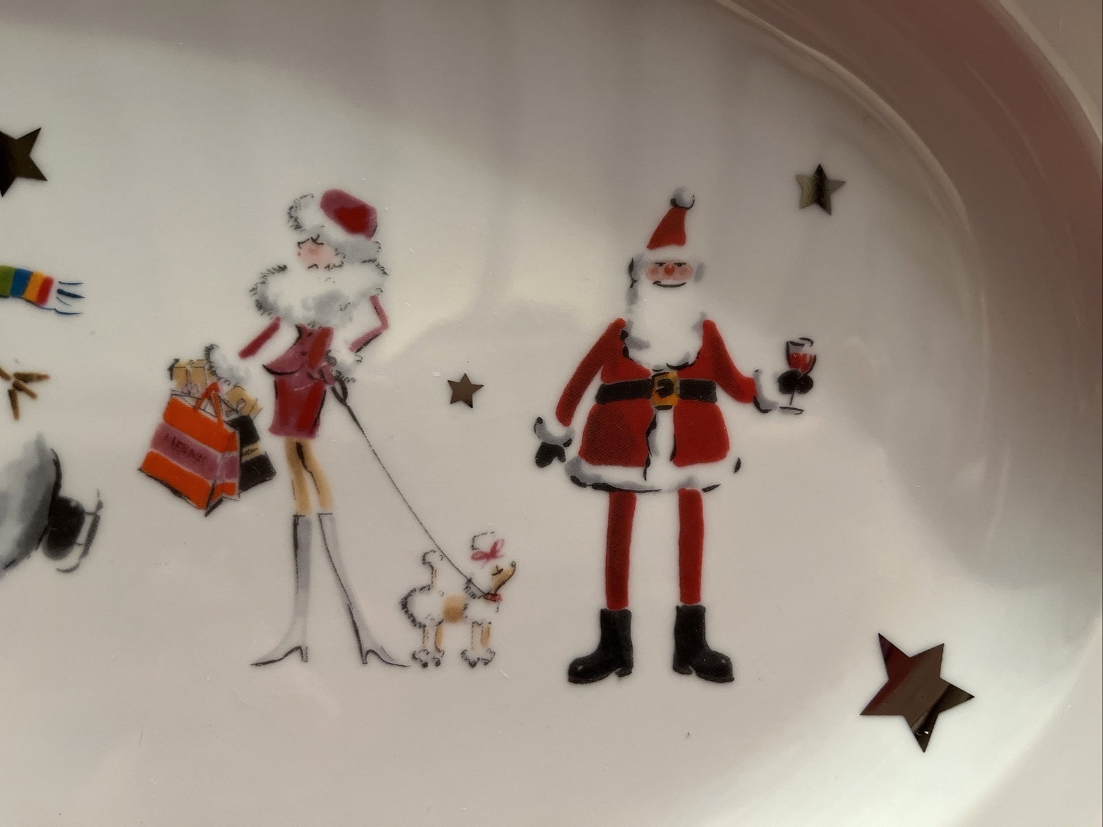 HOUSE OF FRASER Christmas Platter Ceramic Christmas Plate Santa Frosty
