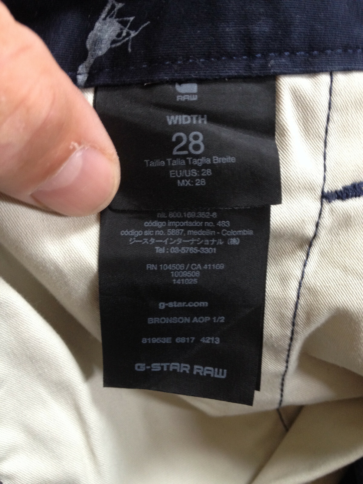 G-STAR RAW CHINO BRONSON AOP 1/2 SHORTS MEN'S SIZE 28 image 8