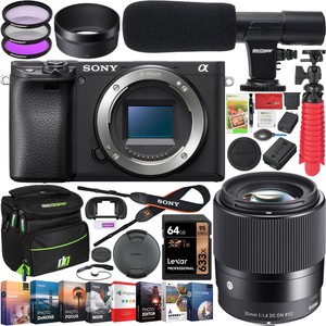 Sony A6400 Mirrorless Camera Body 4k Sigma 30mm F1 4 Dc Dn C Lens Kit Bundle Ebay Sony A6400 Mirrorless Camera Body 4k Sigma 30mm F1 4 Dc Dn C Lens Kit Bundle Ebay