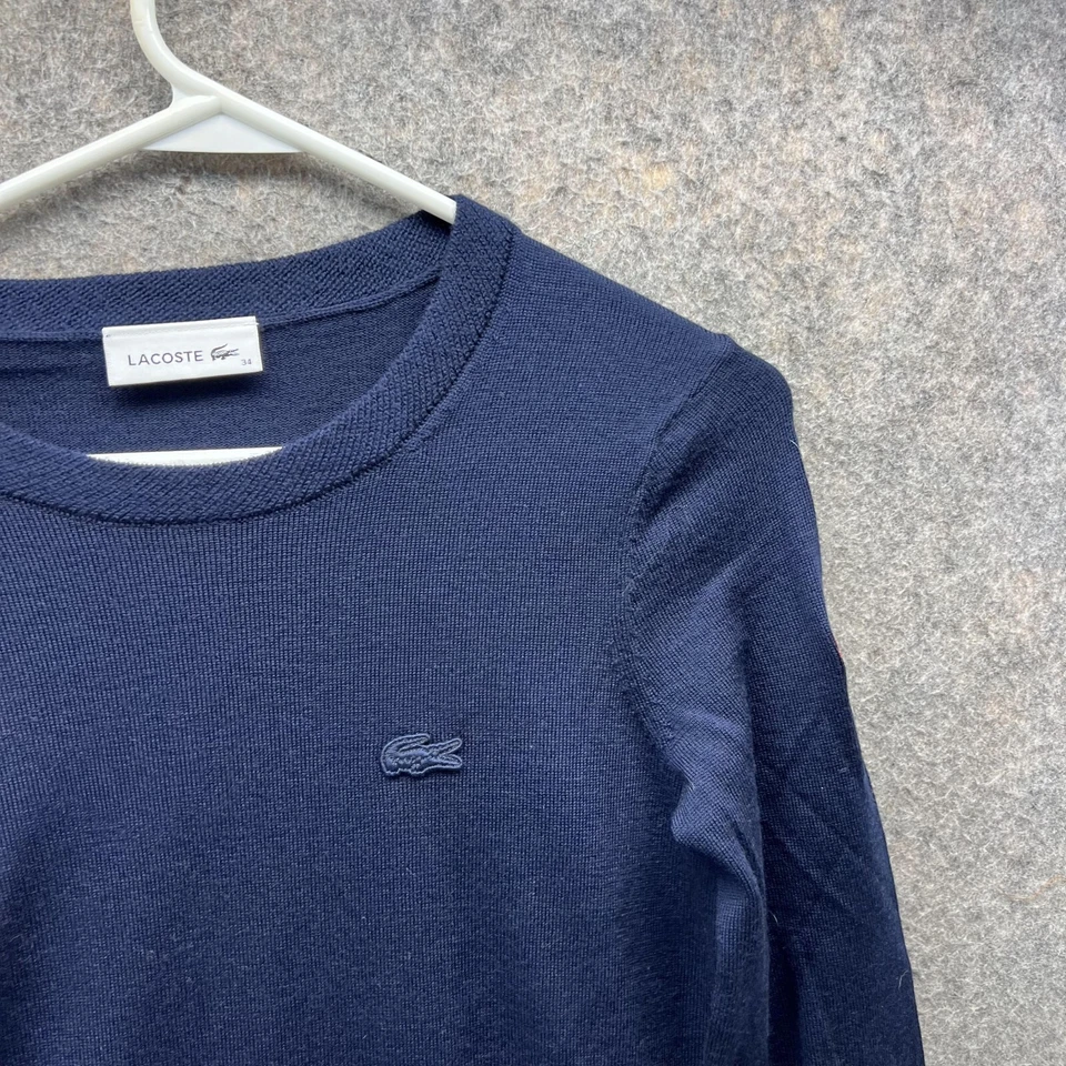 Lacoste Sweater Women Small/34 Ladies Blue Pullover Round Neck Embroidered - Image 3 of 4