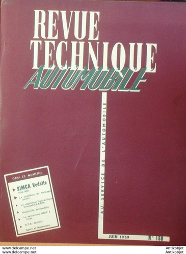 Revue Technique Automobile Simca Vedette régulateur Crouzet-Sebem 158#1959 - Picture 1 of 6