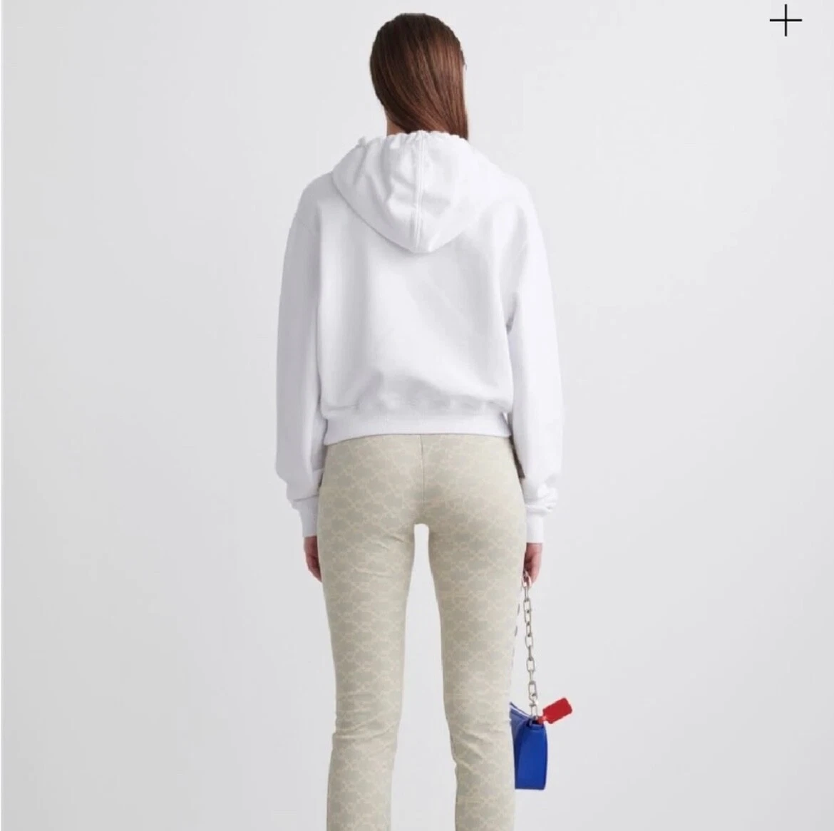 Felpa con cappuccio nuova Off White Stamp Cropped bianca XS
