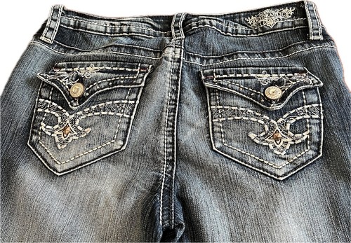 Hydraulic Lola Capri Jeans Size 7/8 Straight Leg Stretch Blue Denim Low Rise - Picture 4 of 13