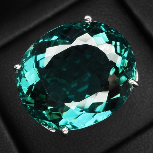 Velvety Indicolite Green Tourmaline 17.80Ct 925 Sterling Silver Handmade Rings - 第 1/8 張圖片
