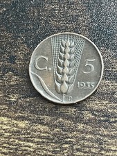 1935 Italy 5 Five Centesimi Emanuele III Rare Old Vintage Actual Coin TC1897*