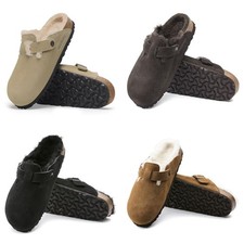 Birkenstock Boston Shearling Suede Narrow Fit Women's Shoes New/Box EU37-40