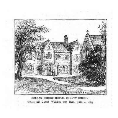 IRLAND Golden Bridge House Co Dublin; Geburtsort Granat Wolseley - alter Druck 1882