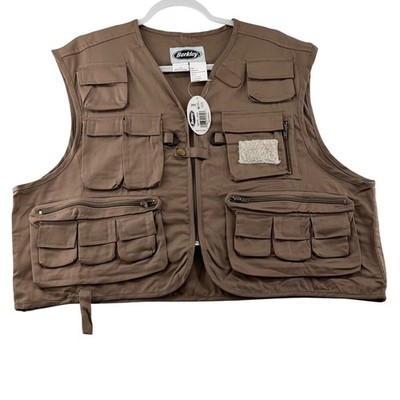 Berkley Sportsmans 22 Pocket 100% Cotton Fishing Vest Mens XLarge Brown Adults