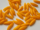 72 Vintage Milk Glass Rhinestones Orange Navette Dome Germany 10x3mm B6-4