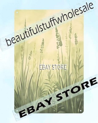 Wild Grass Tin Sign Soft Meadow minimal landscape home accents store