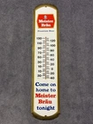 Vintage Meister Brau Metal Thermometer Beer Sign Huge 36" Works