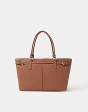 New With Tags Accessorize Brown Buckle Tote Bag