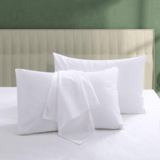 100 Egyptian Cotton Pillow Protectors Set of 2, 600 Thread Count Standard Size