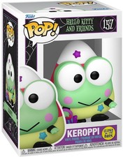 Hello Kitty and Friends Keroppi Spooky Glow-in-the-Dark  Figure #157 Friends Funko Pop Funko Pop box and figure