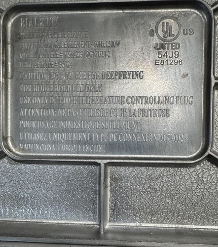 Bialetti Copper Titanium Non Stick Electric Skillet 5.5qt. 12” X 15” - Picture 4 of 4