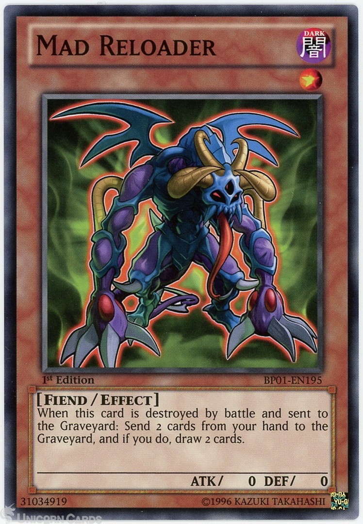 BP01-EN195 Mad Reloader : Starfoil Rare 1st Edition Mint YuGiOh Card