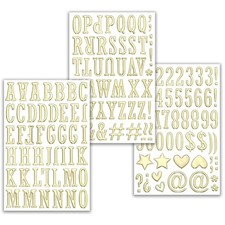 Dizdkizd 3D Gold Letter Stickers 1 Inch Foam Alphabet Number Decals, Self Adh...