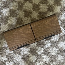 Vintage VHS Video Cassette Holder Storage Drawers 16 Tapes Faux Wood Grain
