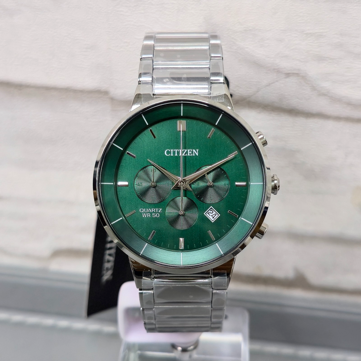 Citizen Quartz Chronograph AN8220-52X Green Dial Stainless Steel