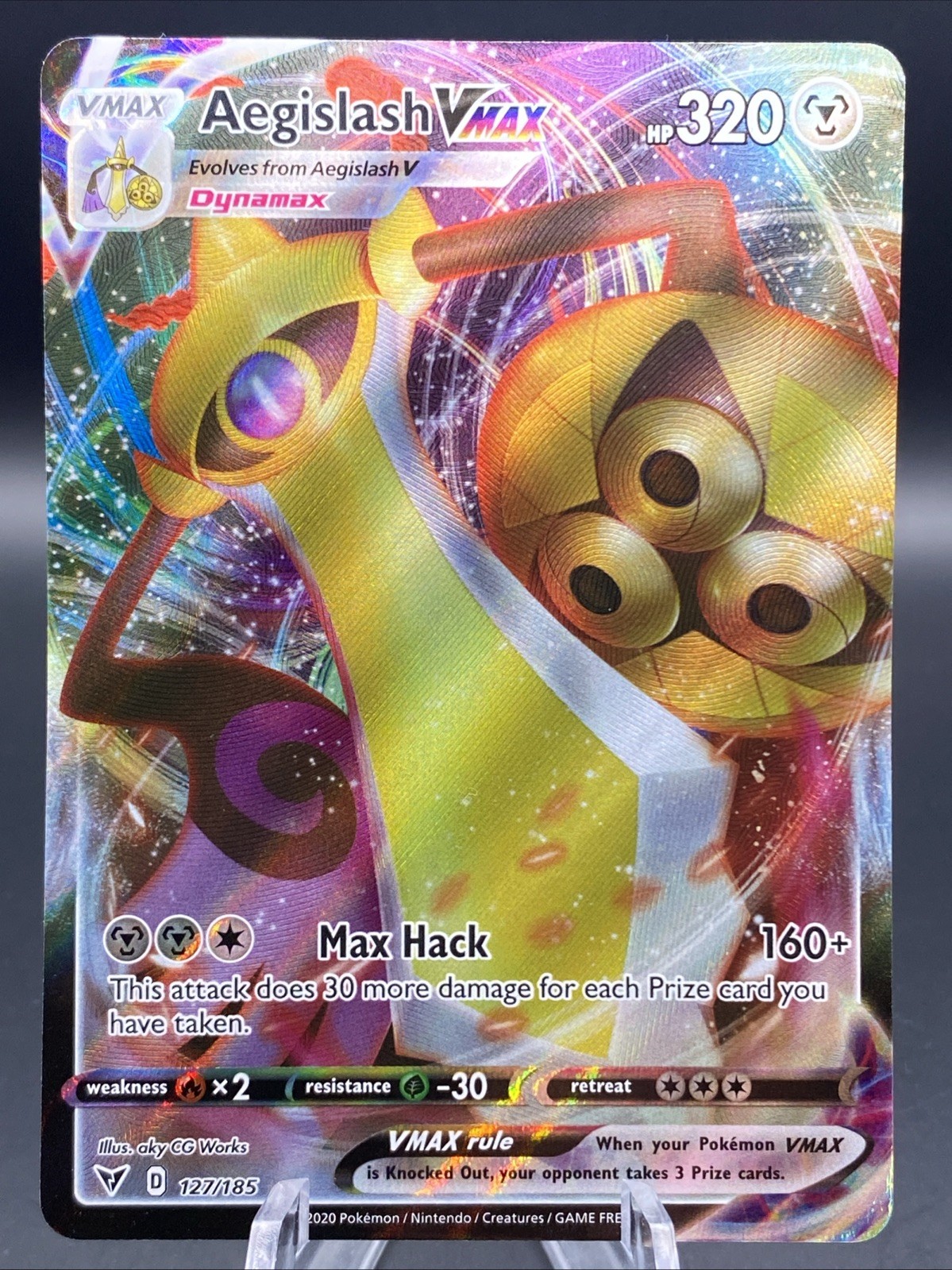 Pokemon TCG Aegislash VMAX Card Vivid Voltage 127/185