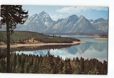 Teton Range Wyoming WY Vintage Postcard Jackson Lake