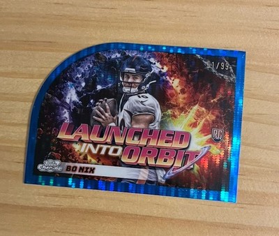2024 Topps Chrome Launched Into Orbit Blue Moon Bo Nix RC  51 /99 Die Cut NM !
