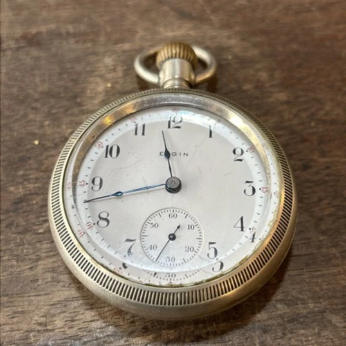 1905 Elgin Pocket Watch Antique Silver 18S Antique