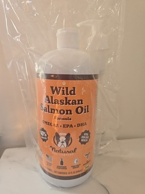 Natural Dog Company Wild Alaskan Salmon Oil Formula with Omega 3, Fish Oil, 32oz