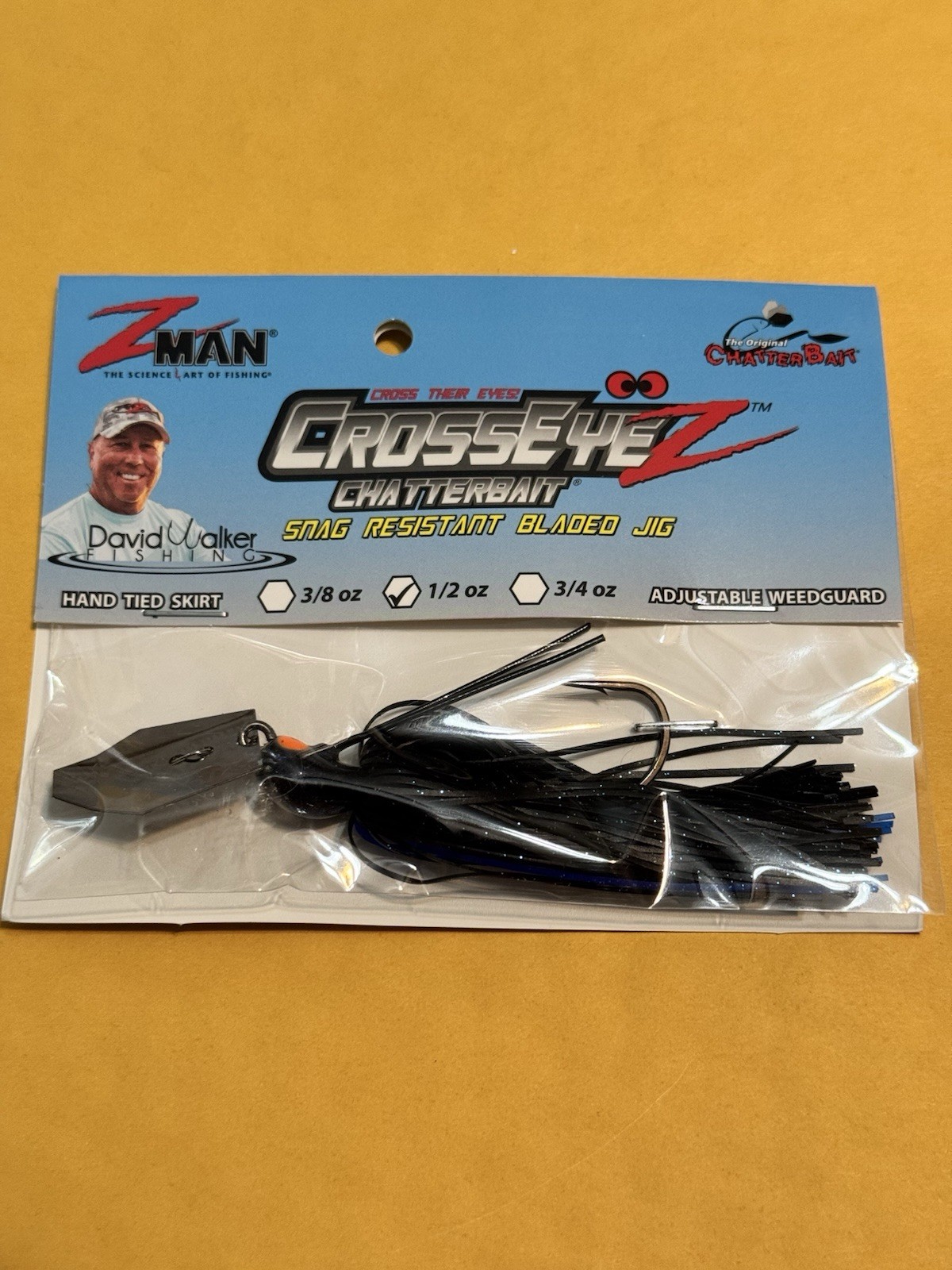 Lot of 2 Z-man Cross Eyez Chatterbait 1/2 oz  Fire Craw/Black n Blue - Image 4
