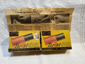 Vtg Speer Target 38 Cartridge Cases & Bullets In Boxes-Instructions