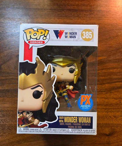 Funko Pop! Death Metal Wonder Woman #385 Pop Heroes PX Previews EXCLUSIVE