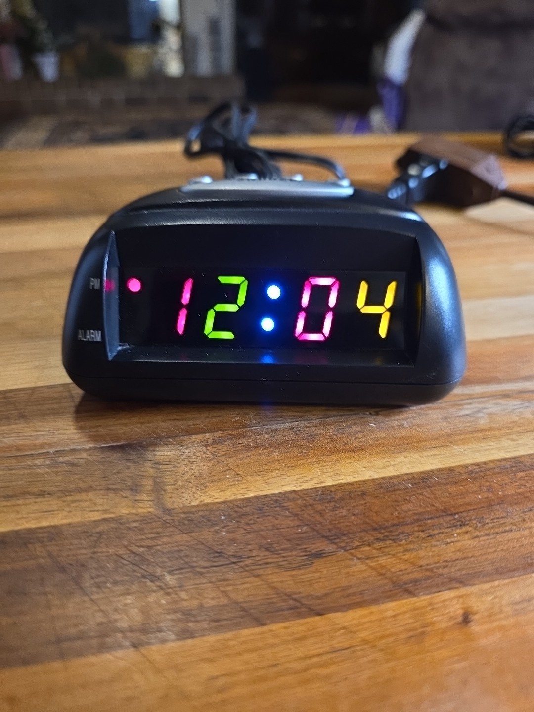 31003 Equity by La Crosse Digital Alarm Clock Black W/Multicolor LED Display