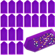 20pcs Purple Diamond Art Painting Trays, 3.5x1.9 Inch Purple Bead Sorting Tra...