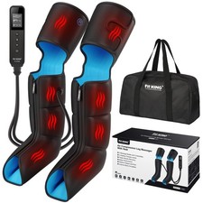 FIT KING Leg Compression Massager with Heat Full Leg Foot Heat, Black
