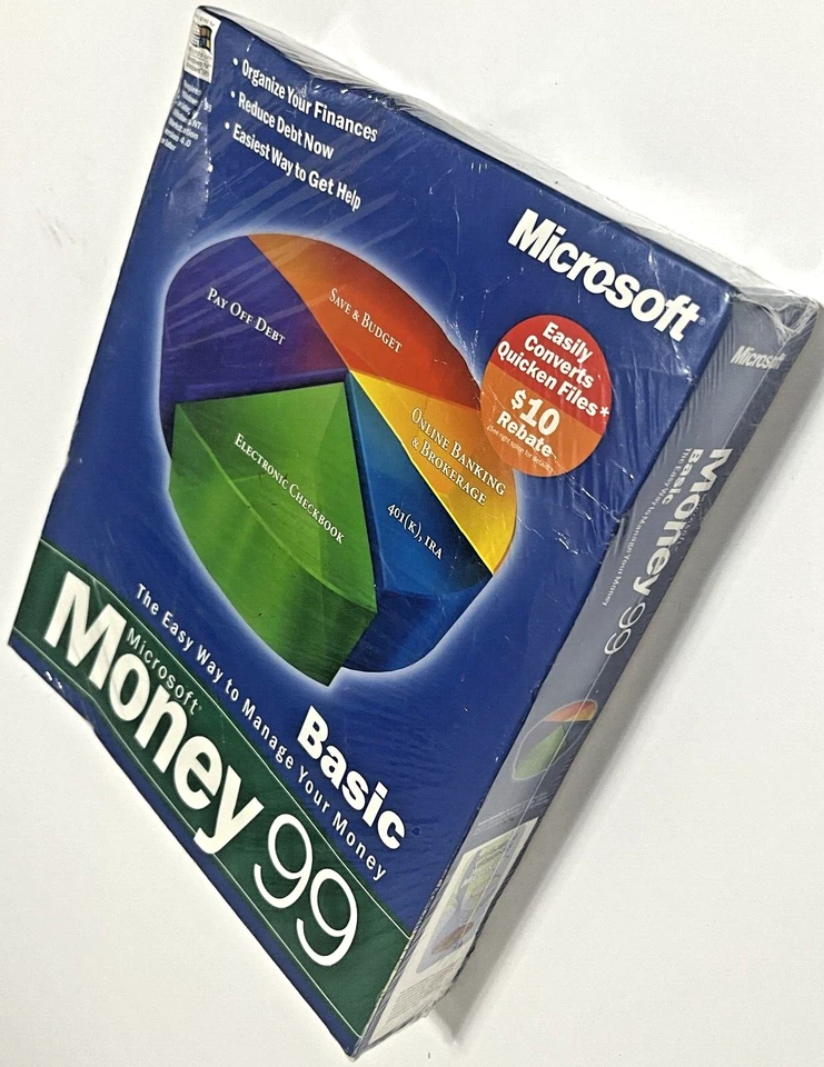 MICROSOFT Vintage Money 99 Basic for Windows Original Retail CD NEW SEALED - Image 3 of 4