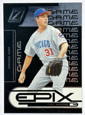 2005 Donruss Zenith E-19 Greg Maddux EPIX GAME BLACK #/75