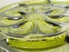 Vintage Indiana Glass Avocado Green Deviled Egg & Relish Tray Tree of Life #7703 — photo 10