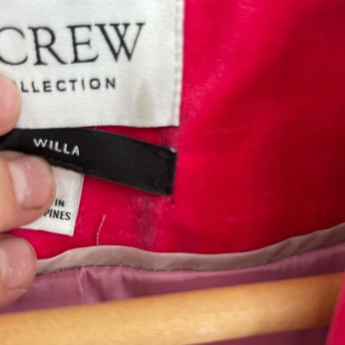 J. Crew Collection Pink Willa Blazer Jacket in Tipped Stretch Velvet size 0 - Picture 10 of 11