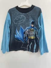 Batman Kids Boys Superhero Logo Cozy Fleece Long Sleeve PJ Top ONLY Blue Black 8