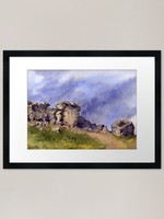 Cow and Calf Rocks, Ilkley Moor Fra Framed Wall Art Poster Canvas Print Picture