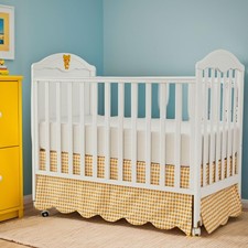 Scallop Edge Cotton Crib Skirt, Baby Boy, Baby Girl, Gender Neutral Crib Skir...