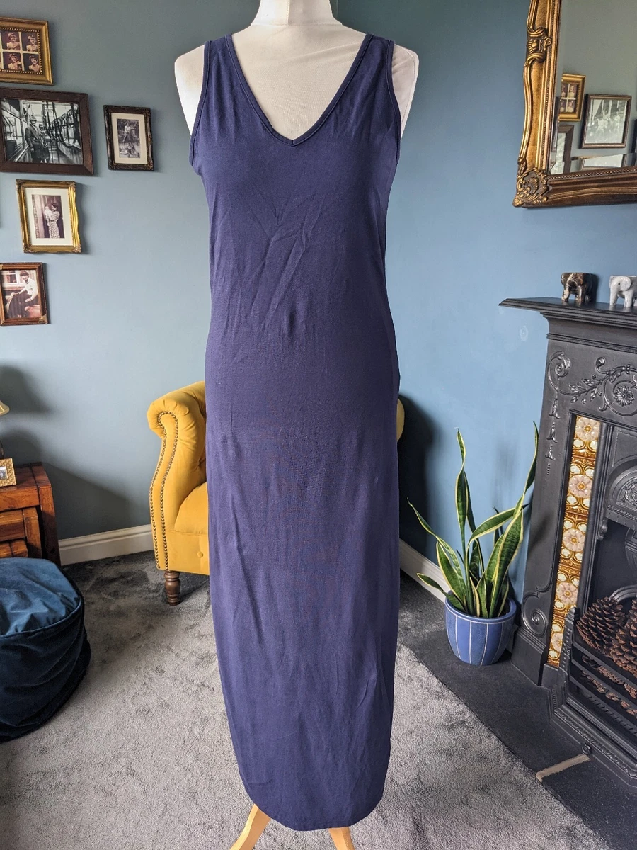 principles petite 12 Navy Cotton Maxi Summer Casual Dress
