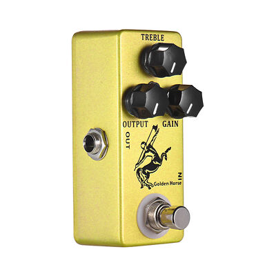 Golden Horse Guitar Overdrive Effect Pedal True Bypass 3 Control Knobs DC9V B6D6