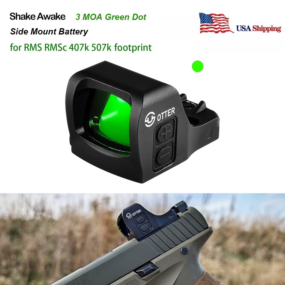 Zulisy OTTER 3 MOA Green Dot Reflex Sight for RMSc Cut Shield