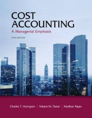 #ad Cost Accounting: A Managerial Emphasis 14th Edition Hardcover GOOD $9.96