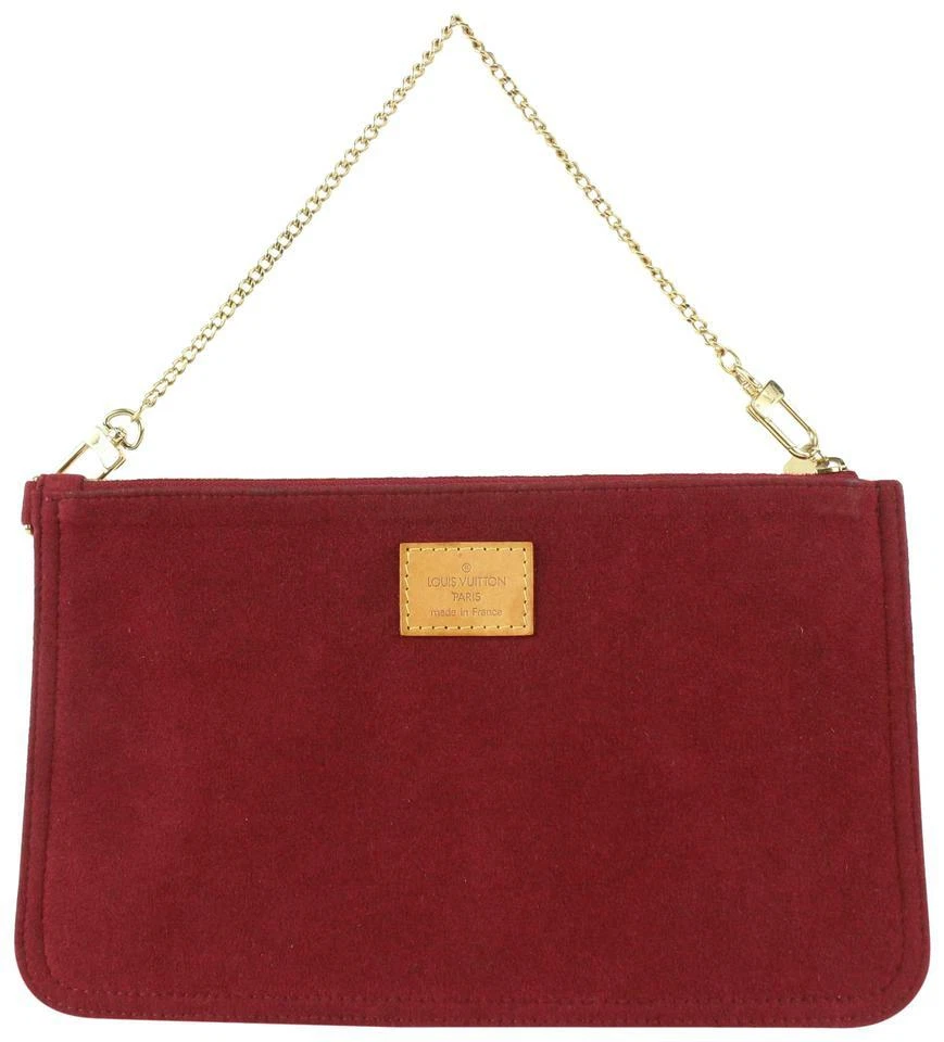 Louis Vuitton Burgundy Alcantara Suede Accessories Pouch Pochette Wristlet