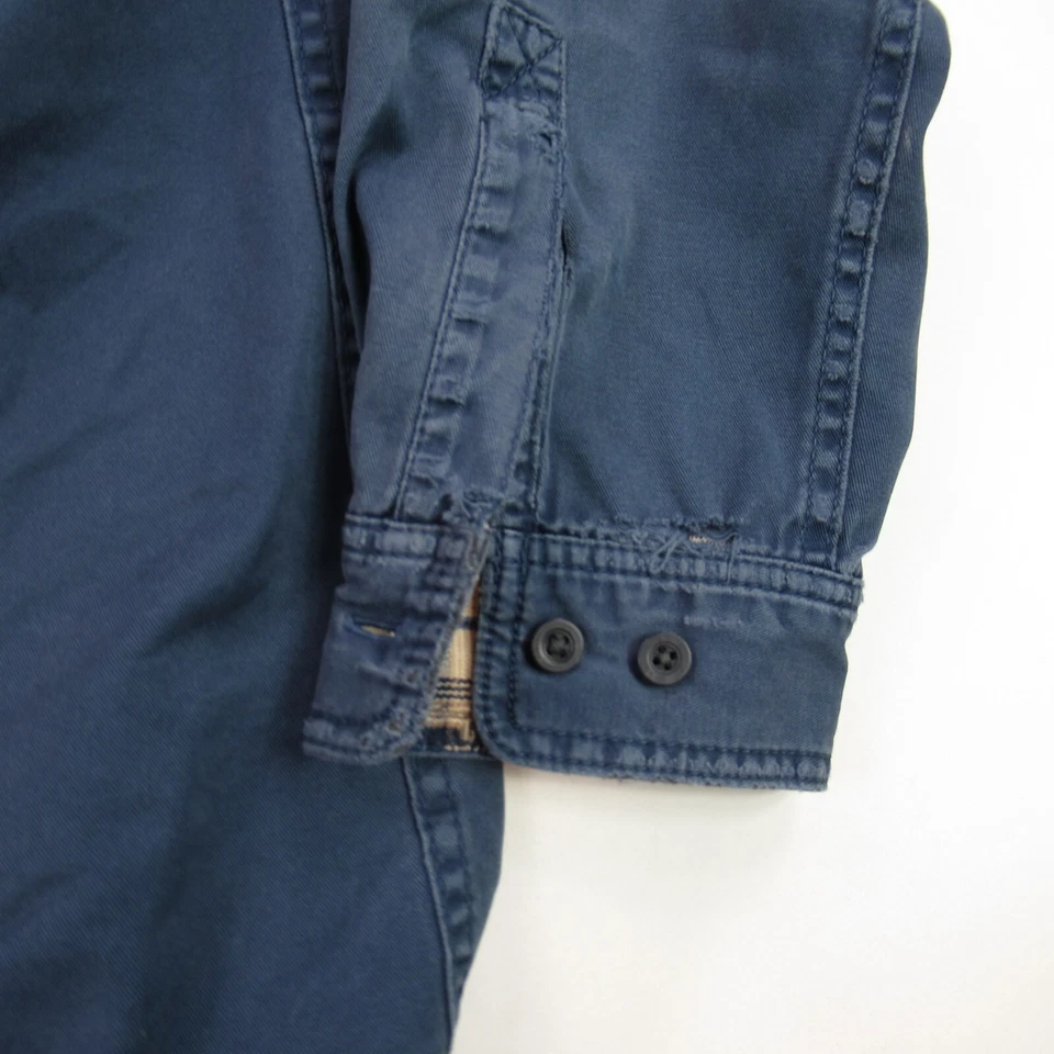 LL Bean Shirt Mens Large Tall Cotton Long Sleeve Button Front Heavy Plaid Lined - Image 2 of 4