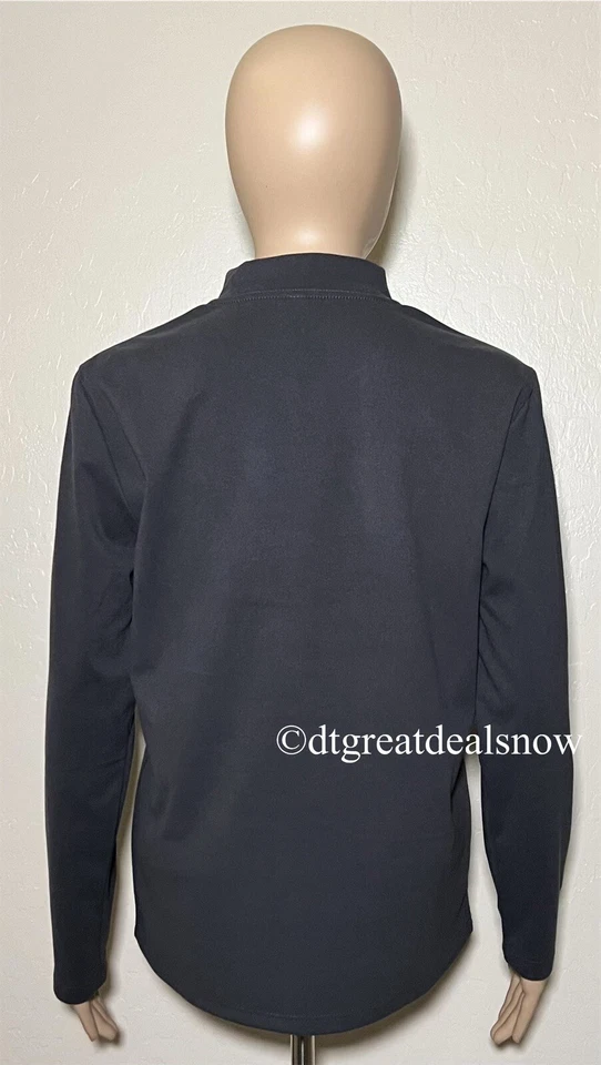 Pullover Descente Mujer Gris Mangas Largas Cuello Alto Talla Grande Foto 4 de 4